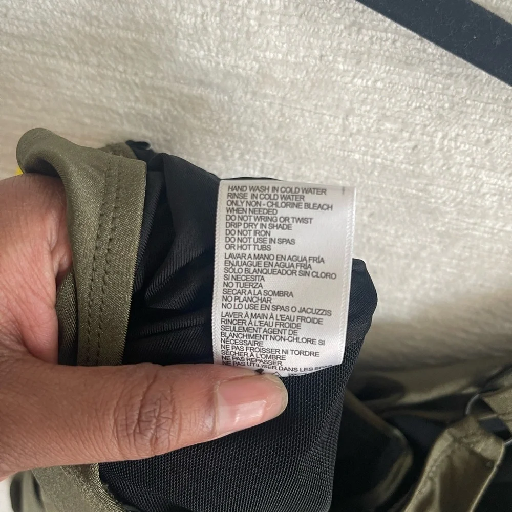DKNY Olive Green Twist-Front One-Piece Swimsuit - Picture 10 of 10